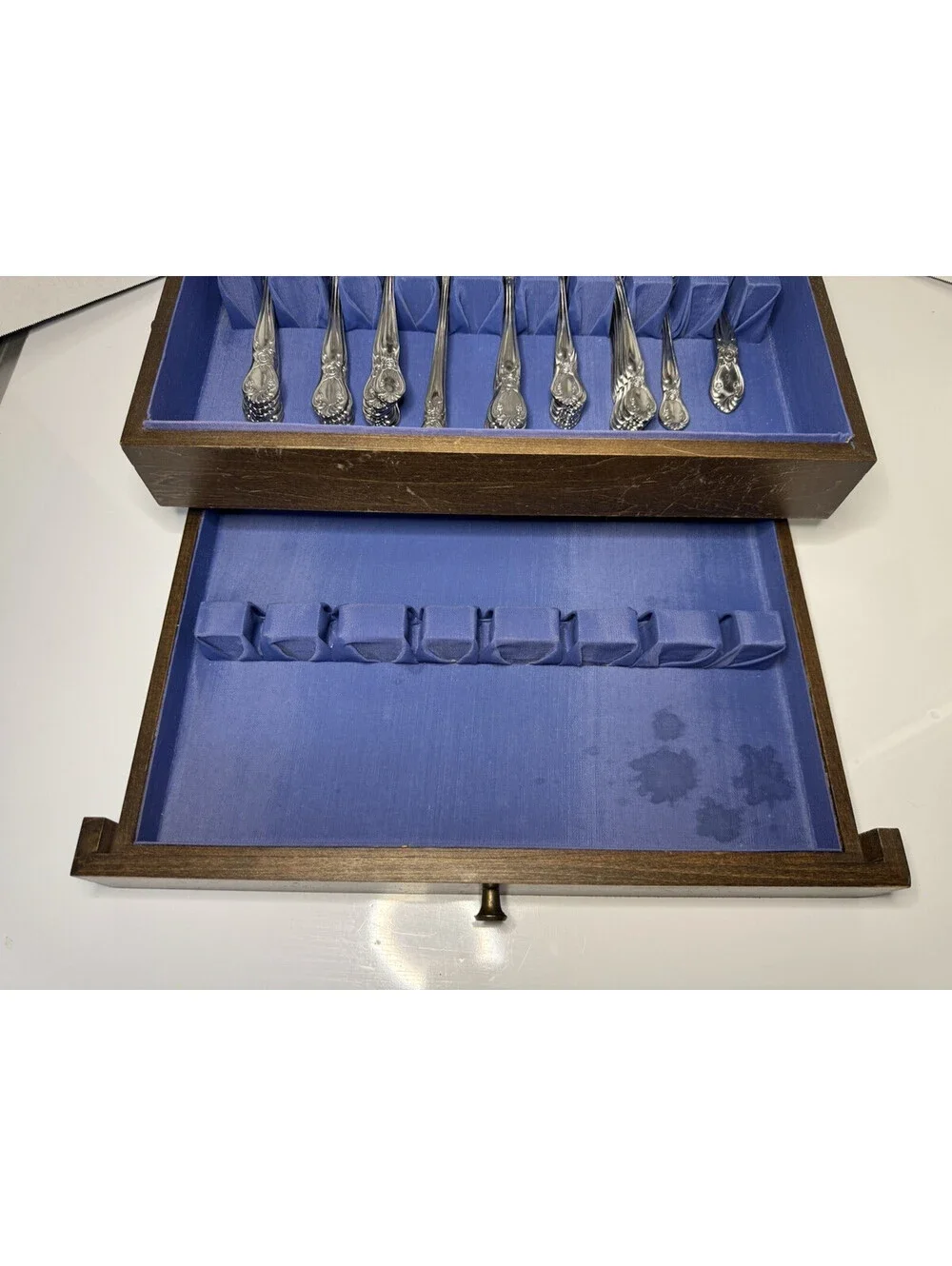 Vintage Hull Lady Dauphine Stainless Flatware Set 56 Pcs Japan AAA Floral Rose